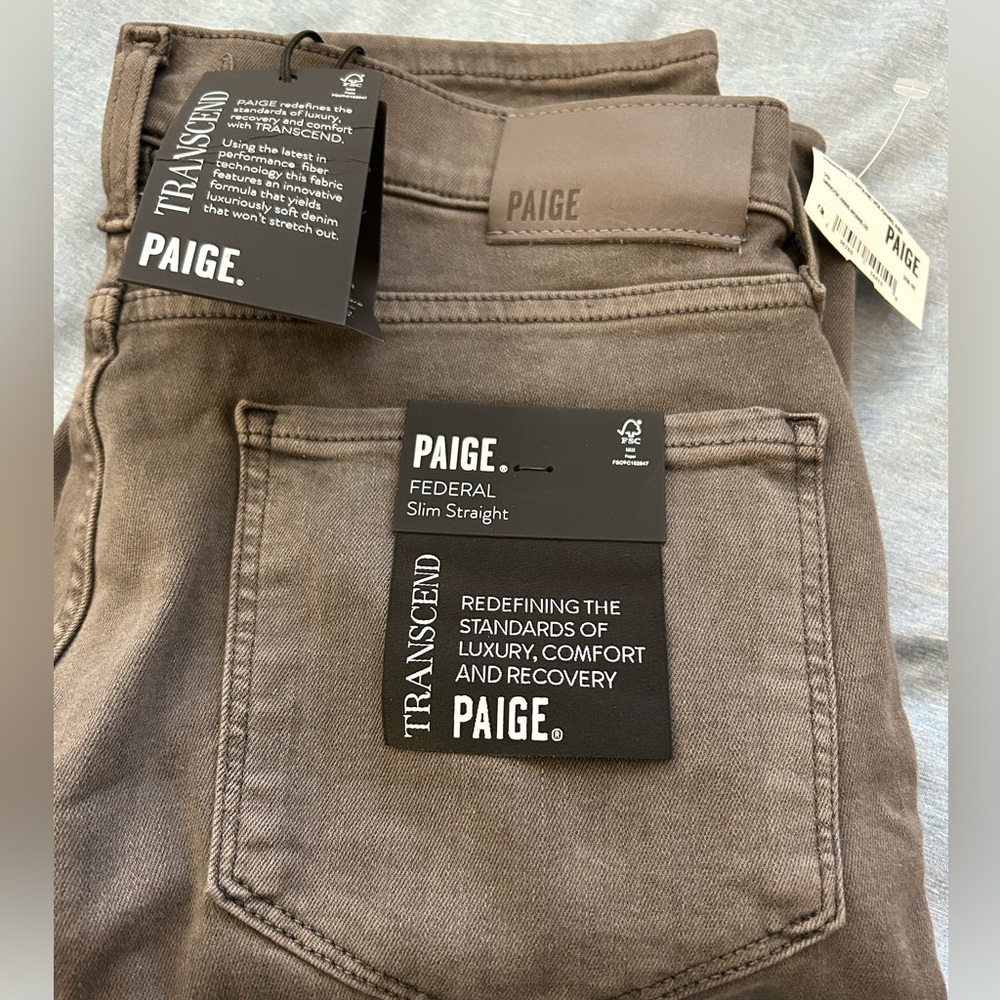 PAIGE Men's Federal Straight Jeans Vintage Volcanic Ash - Picture 4 of 5